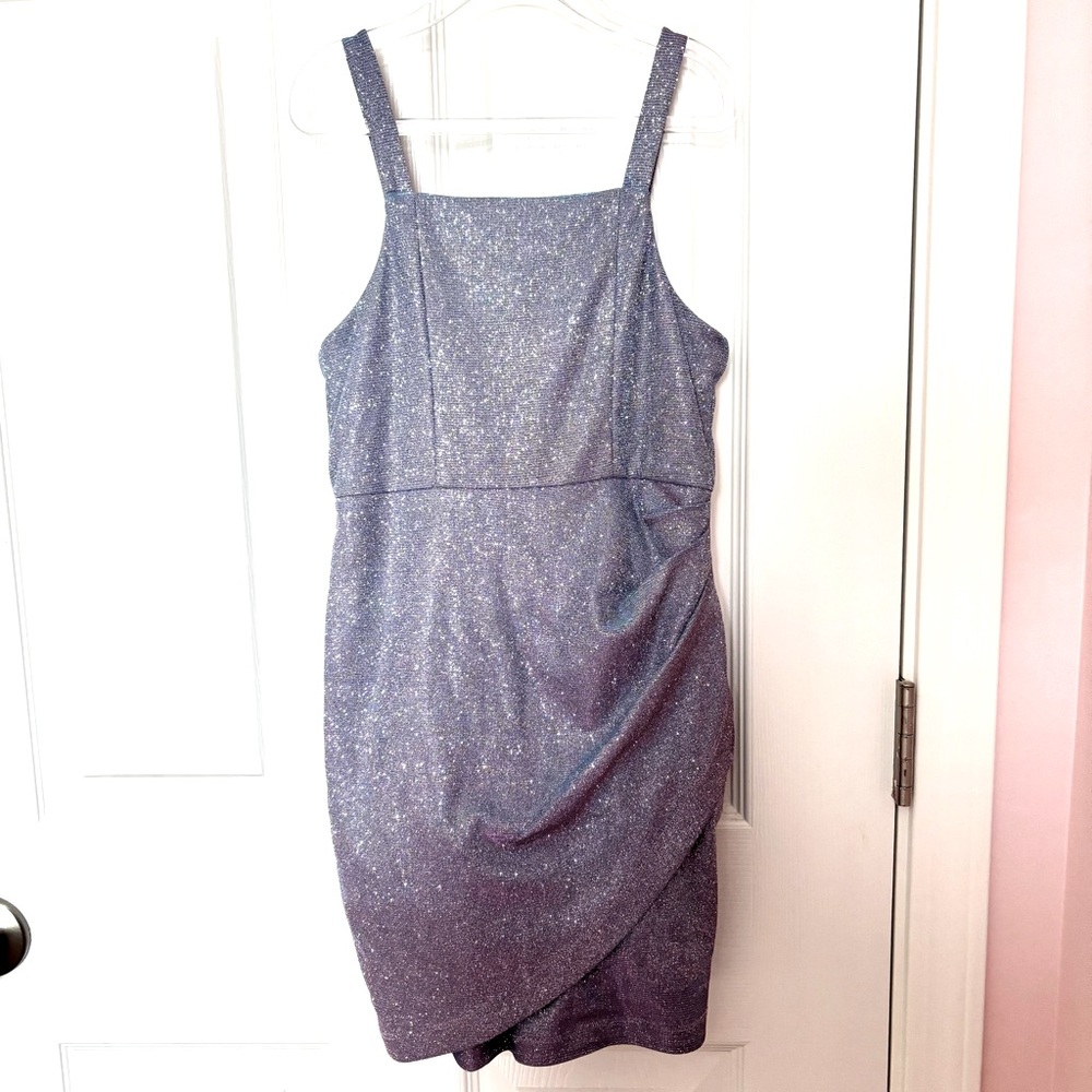 Nordstrom Stella 88 Girls Formal Lavender Sparkle Dress, Size Small / 7
